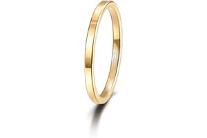 TRUMIUM 2mm 4mm 6mm Tungsten Rings for Women Men's Wedding Bands 24K Gold Plated Beveled Edges Flat High Polished Comfort Fit Size 5-14