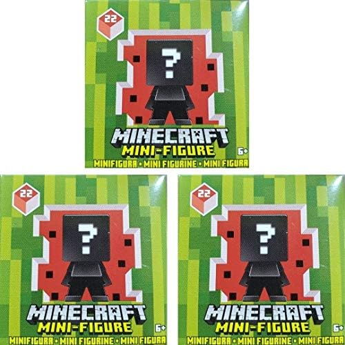 Amazon Com Minecraft Melon Series 22 Mini Figure Mystery Pack Bundle Of 3 Packs Toys Games