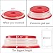 OUCHAN Collapsible Microwave Plate Cover Colander Strainer for Fruit Vegetables,BAP Free and Non-toxic (Red)