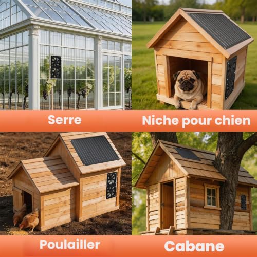 12W Solar Fan for Small Chicken Coops, Greenhouses, Sheds, Pet Houses, Window Exhaust
