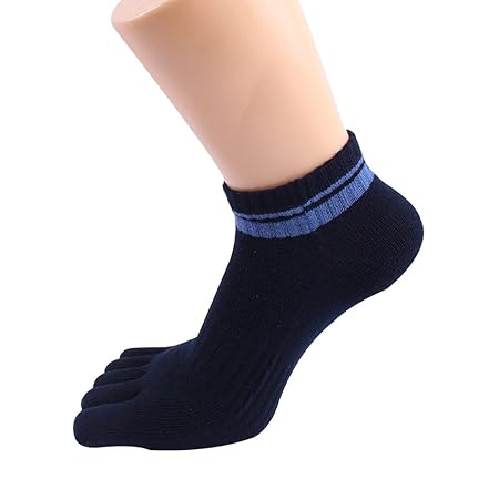 XIUFEN Men Five Finger Socks Anti-Stink Sweat-Absorb Cotton Toe Socks Sports Running Pure Color