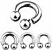 PAIR Internally Threaded Circular Barbells Horseshoes Pierced Body Jewelry 00g,0g,2g,4g,6g,8g,10g