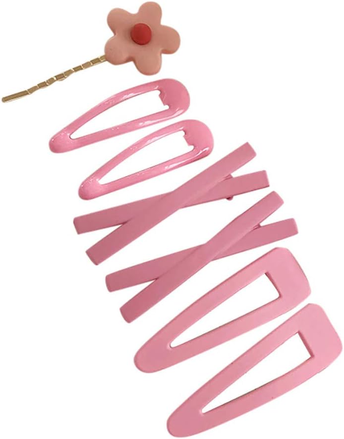 Candy Color Hairwear Lovely Geometric Flower Sweet Hairpin Matt Hair Clips Headdress Gift for Girls