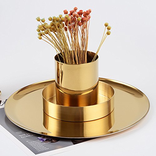 MultiBey Golden Pen Holder Simple Rose Gold Flower Mini Vase (Gold) - Thumbnail 5