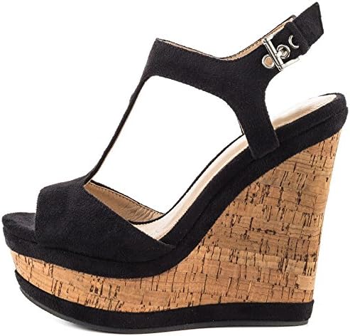 MERUMOTE Women's Wedges Sandals High Platform Open Toe Ankle Strap Shoes