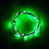SUPERNIGHT 2m 20 LED Bulbs Green Soft Wire LED String Light Outdoor Waterproof Mini Rope Lights Wedding Novelty LED String for Xmas Camping Bedroom Plants Flowers Decoration