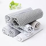 KINGSO 7PCS Cotton Fabric Bundles Quilting Sewing DIY Craft 17.7x17.7inch Gray