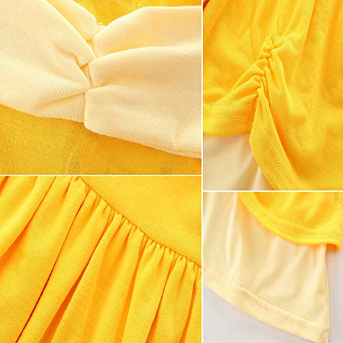 Princess Belle Costume Dress Up Outfits for Infant Toddler Girls/Yellow Easter Birthday Dresses 12-24Months