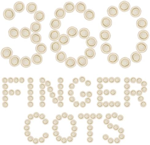 Disposable Latex Finger Cots Rubber Fingertips Protective Finger Gloves Art Latex Tissue Finger Cot First Aid, Anti Static 360 PCs (White)