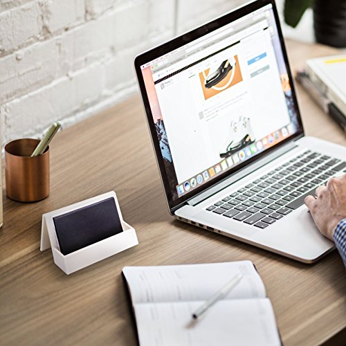 HR-International Business card holder Plastic Stand Organizer, Name Card Organizer Holds for Desk Office - Thumbnail 5
