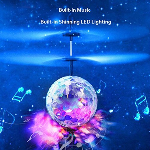 Leegor RC Toy Epoch Air RC Flying Ball, RC Drone Helicopter Ball Built-in Shining LED Lighting for Kids Teenagers Colorful Flyings for Kids Toy Christmas Gift (Clear)