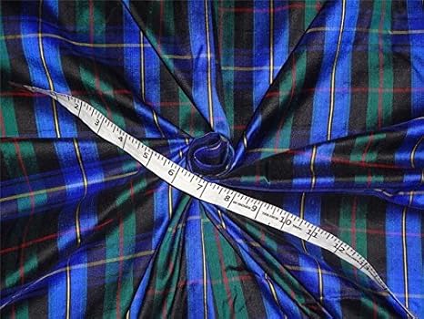 Scottish Tartan Kariert ~ Seide Dupionseide Stoff ~ Breite 54