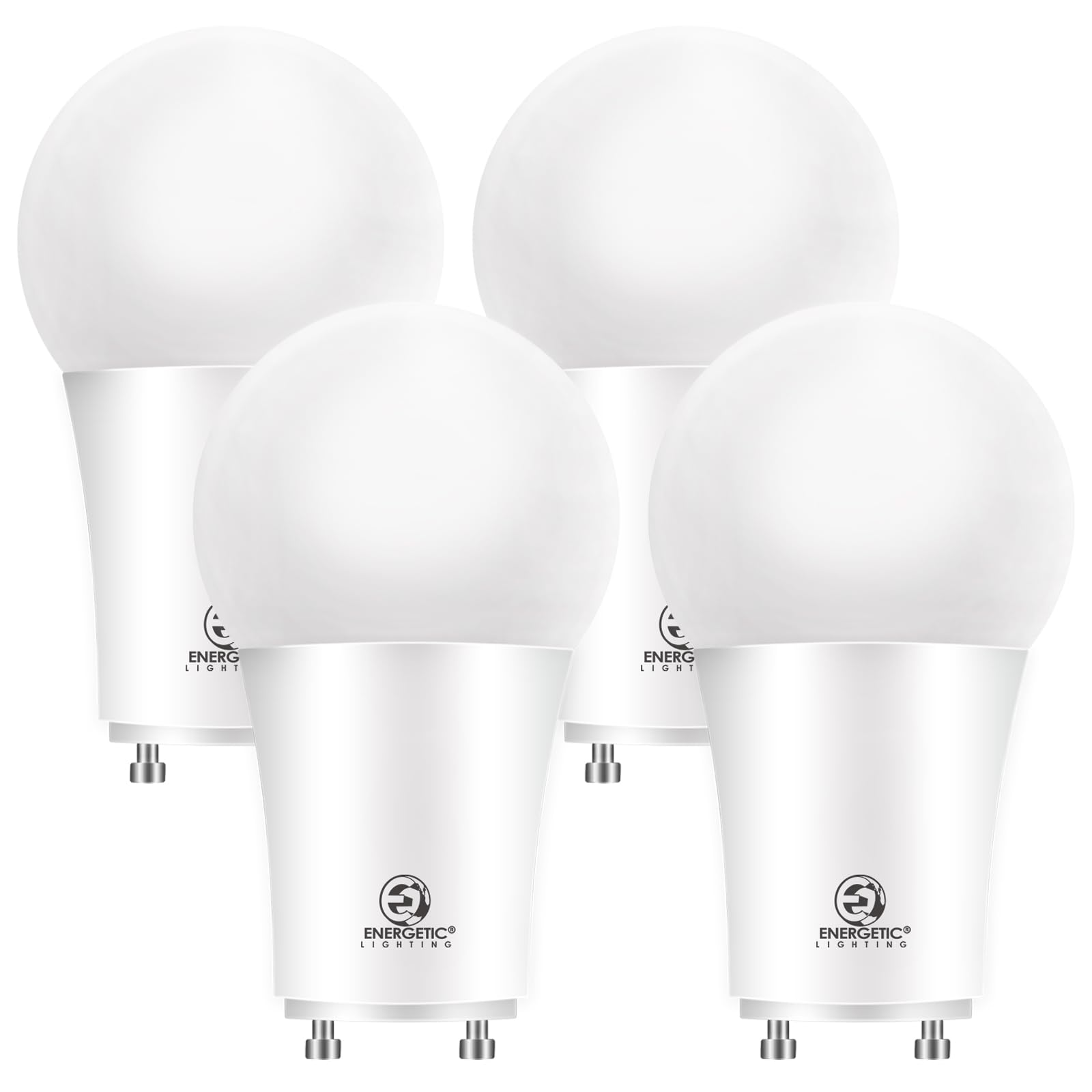 Photo 1 of Energetic LED GU24 Light Bulb, A19 Shape 100 Watt Equivalent (11W), 4000K Cool White, 1400 Lumens High Output, Non-Dimmable, 2 Pin LED Light Bulb, ETL Listed, 4 Packs