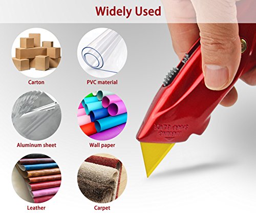 Utility Knife, CTL CUTTER Heavy Duty Sharp Box Cutter Retractable Utility Knife Set with 3 PCS Carbon Steel Utility Cutter Blades