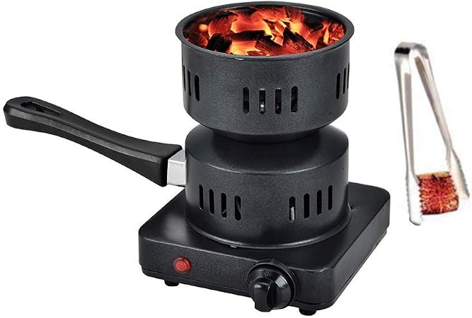 Amazon Com Charcoal Starter Set For Hookah Shisha Nargila q Electric Burner Stainless Steel Porcelain Coating Fast Heating Technology Free Charcoal Tongs Upgraded Version Garden Outdoor