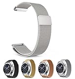 For Samsung Gear S3 Frontier/Classic Smartwatch Bands, Ponydash 22mm S3 Milanese Loop Stainless Steel Replacement Accessories Bracelet Wriststraps for Gear S3 Classic/Frontier/Pebbel time Band(Silver)