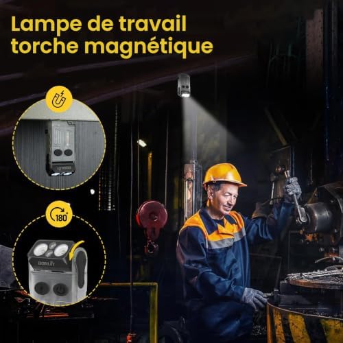 V20 Mini Lampe de Poche, Lampe Torche Rotatif à 180° avec UV 365nm, Alarme Buzzer 110dB, 1000 Lumen avec 13 Modes, IP67 étanche, pour le Camping la Randonnée(blanc)