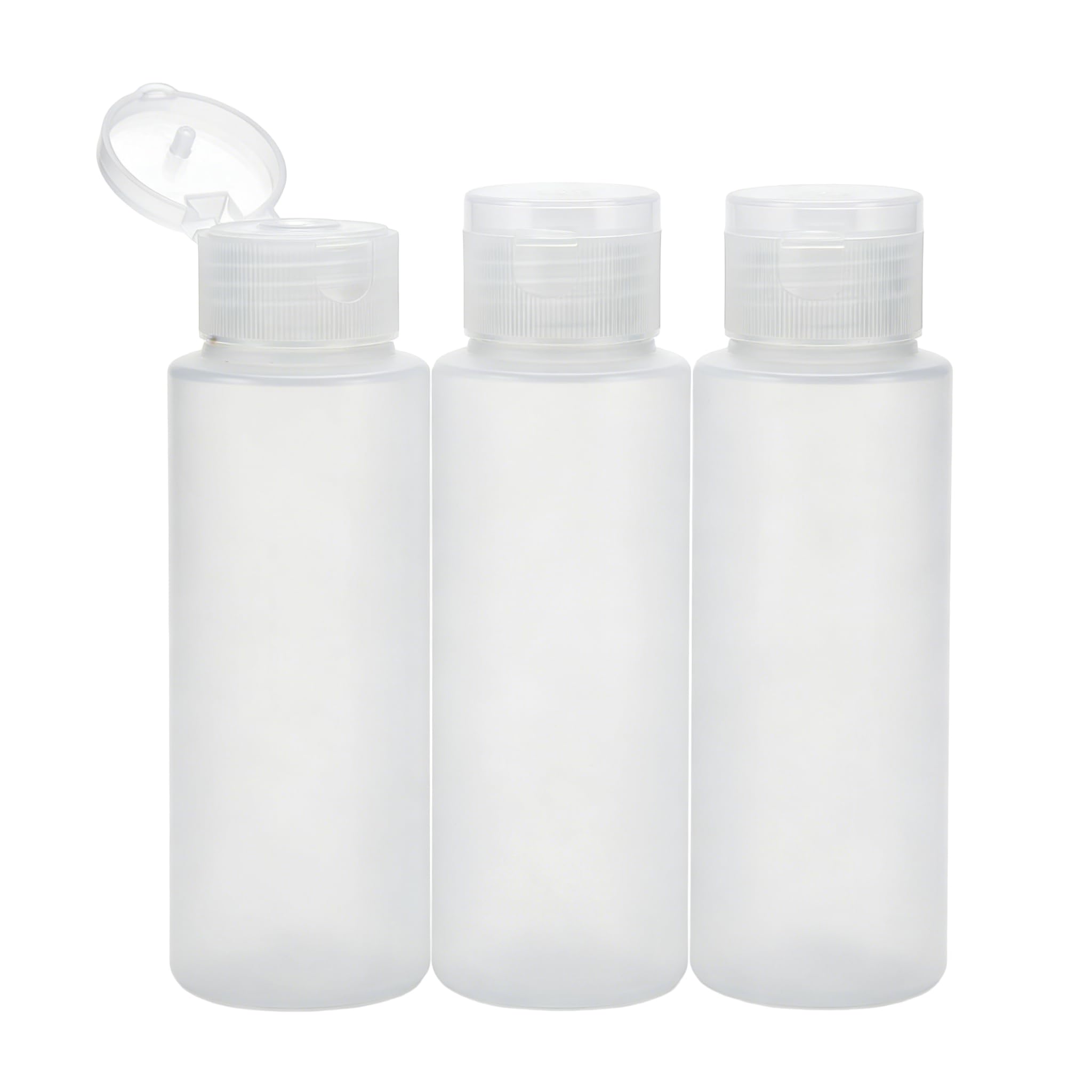 100ML 100G 3.4oz Clear Empty Travel Soft Flip Cap Tubes Plastic Squeezable and Refillable Travel Containers for Facial Cleanser Shampoo Conditioner Shower Lotion Toiletries Pack of 3