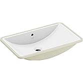 Moen White Vitreous China Undermount Sink, 23.625 X 14.75 X 7 Inch Rectangle Bathroom Sink with a High Gloss Porcelain Finish