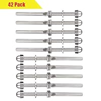 Hombtce 42 Pack Stainless Steel Handrail Railing Cable Tensioner Threaded Stud End Fitting for 1/8 inch Cable Wire