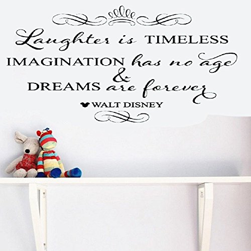 Kakaquote Wall Sticker Decor Laughter Is Timeless Imagination Has No Age Dreams Are Forever For Bedroom Living Room Home Décor