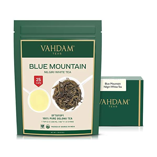 Exotische weiße Teeblätter aus den Blue Mountains (25 Tassen) - Pure White Tea Loose Leaf 50gr
