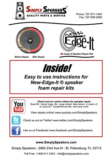 JL Audio Single 12 Inch 12W7 Foam Speaker Repair Kit, Super Wide Roll, 12W7, FSK-12JL-W7-1 (Single)