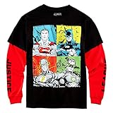 DC Comics Big Boys' Justice League Mock Layer Long Sleeve Tee M(10/12)