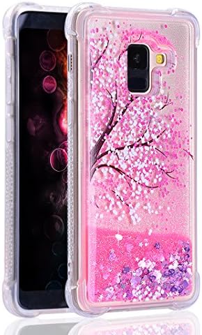 Purple Angel Galaxy A8 Plus 2018 Case, Flowing Glitter Ultra Slim Soft TPU Silicone Cover Rubber Gel Bumper [Air Cushion] Hybrid Case Drop Protection Phone Shell Skin for Samsung Galaxy A8 Plus 2018