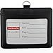 Cmxsevenday A7913 PU Leather ID Card Holder with 1 ID Window and 1 Card Slots, Horizontal Style - Black