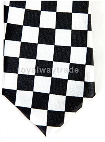 Gentle-Mens Black White Plaid Checkered Necktie Neck Tie Accessories New