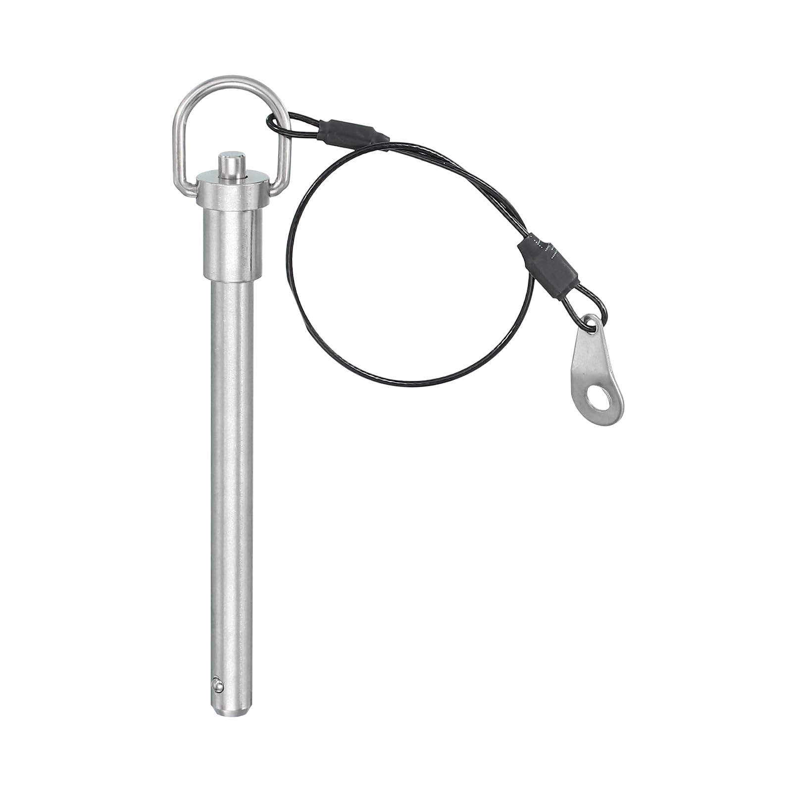 PATIKIL Quick Release Pin 9.5 x 90mm(3/8" x 3.54"), 304 Stainless Steel Ball Lock Safety Locating Pins with Button 25cm Prevents Loss Rope