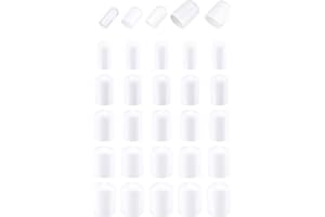 DMiotech 50 Pack 1/4" 3/8" 1/2" 5/8" 3/4" ID White Screw Thread Protectors Rubber End Caps Bolt Covers for Screw Bolt Furniture Pipe