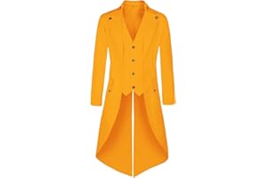 MOFOVELY Mens Pirate Coat Steampunk Jacket Tailcoat Renaissance Jacket Halloween Hatter Costume