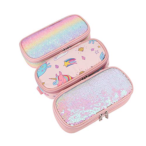 image for Mibasies Pencil Case for Girls Kids Makeup Cosmetic Pouch Pen Organize