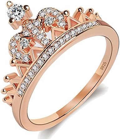 Haoze Gorgeous luxury Crown Ring Tiara Design Cubic Zirconia CZ Diamond Ring Wedding Engagement Band (9)