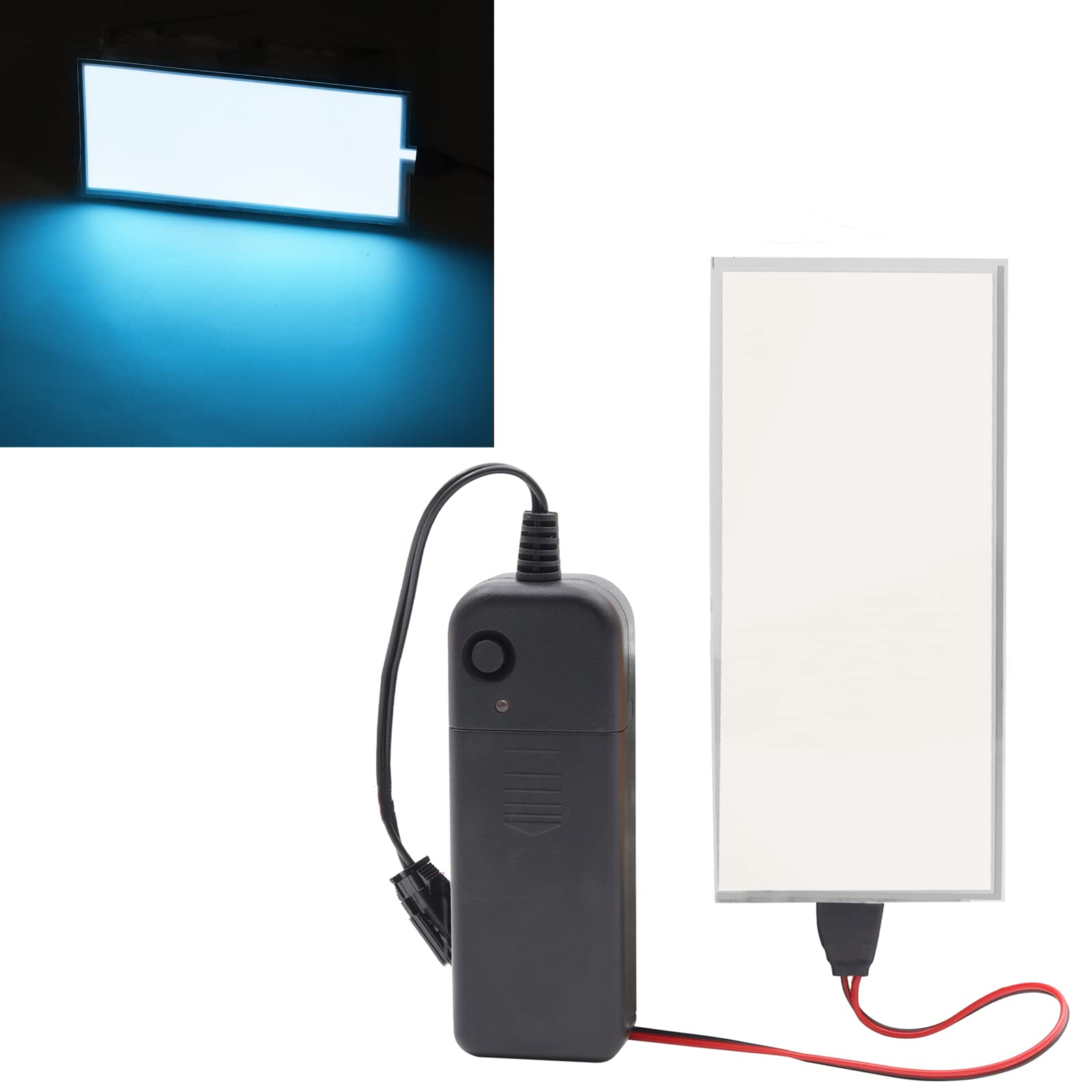 NWpangu Electroluminescent (EL) Panel Light, DIY EL Cuttable Paper Lamp for Holiday Decoration/Cosplay/Warning, 12cm x 5cm, Ice Blue