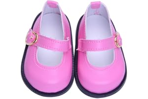 Sunportzida 18'' Doll Shoes 1 Pair Leather Shoes Fashion Doll Decoration Accessories Fits for 18 Inch American Dolls (Pink)