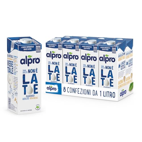 , QUESTO NON È LATTE - Bevanda all' AVENA, Classico, Naturalmente Senza Lattosio, Gusto Latte - 8 confezioni x 1 Litro