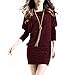 Doramode Women Round Neck Batwing Long Sleeves Fitting Glitter Wrap Short Dress