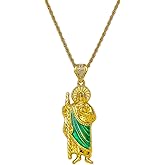 GXLYFG San Judas Tadeo Necklace Cuban chain
