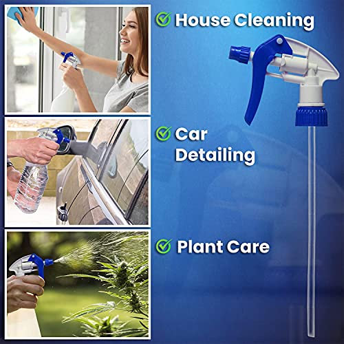 innovi Spray Bottle Nozzle [12 Pack] Replacement Trigger Sprayer With Adjustable Nozzles, Fits