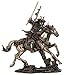 Top Collection Samurai Riding Horse with Sword in Hand Statue - Japanese Warrior in Combat Sculpture in Premium Cold Cast Bronze - 8-Inch Collectible Figurine