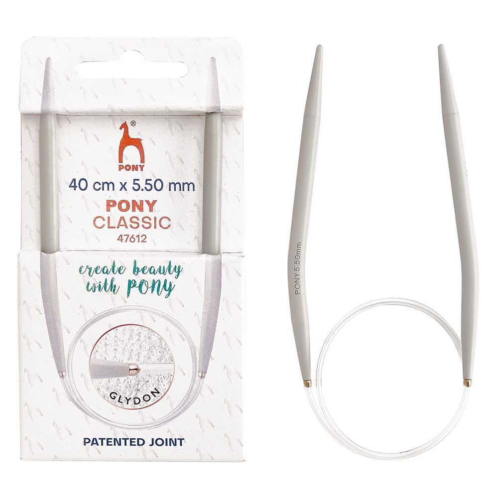 Pony Classic Circular Knitting Needles Aluminium 40cm 5.5mm - 1pc