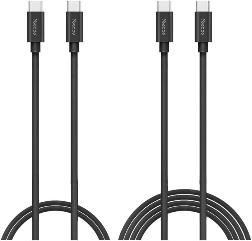 Yoobao USB C to USB C Cable 2 Pack [3ft+6ft] Fast Charging Cord 3A PD Charger Connector Compatible with Samsung Google Pixel Nexus 6P MacBook iPad Pro 2018 and More-Black