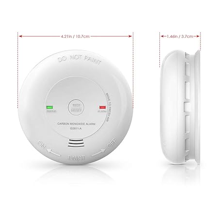 Carbon Monoxide Alarm Detector Battery Powered CO Alarm with UL Listed, Japanese Figaro Sensors CO Alert, Battery Included
