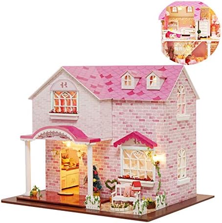 Diyドールハウス おもちゃハウスキット キッズ3dミニチュアハウスの家具手芸パズルガールクリエイティブ