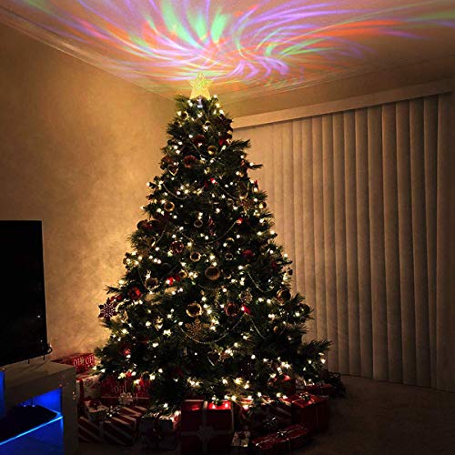 Lighted Christmas Tree Topper Star YUNLIGHTS Christmas Tree Star with LED Rotating Wave