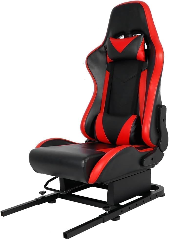 Supllueer Racing Rear Seat Bracket with Game Seat Fits Steering Wheel Stand, Expands to Racing Simulator Cockpit