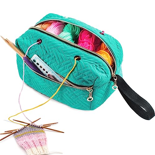 MYBAGZING Small Crochet Bag Organizer - Knitting Bag - Yarn Storage Organizer - Yarn Bag for Crocheting - Yarn Holder for Crochet Accessories, Knitting Needles, Crochet Hooks, Knitting Gifts